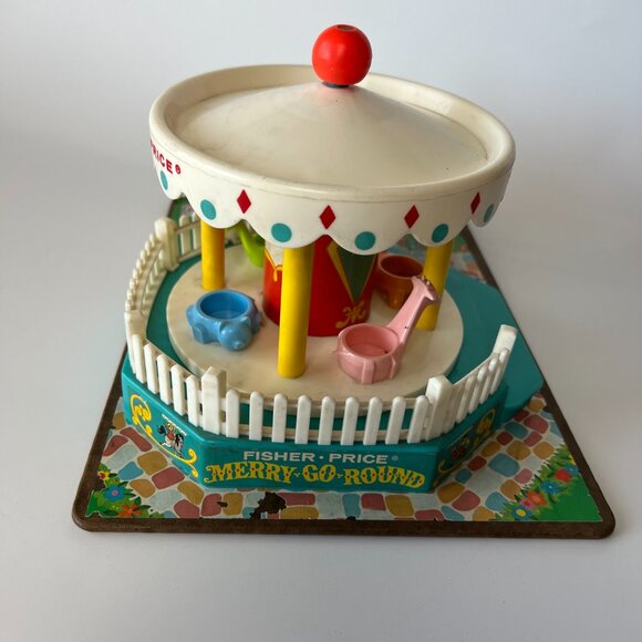 Vintage 1964 Fisher Price Little People Musical Merry Go Round Music Works - Picture 12 of 12